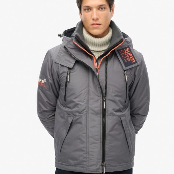 Superdry Men's Hooded Parka Jacket - L - Dark Grey, Dark Grey
