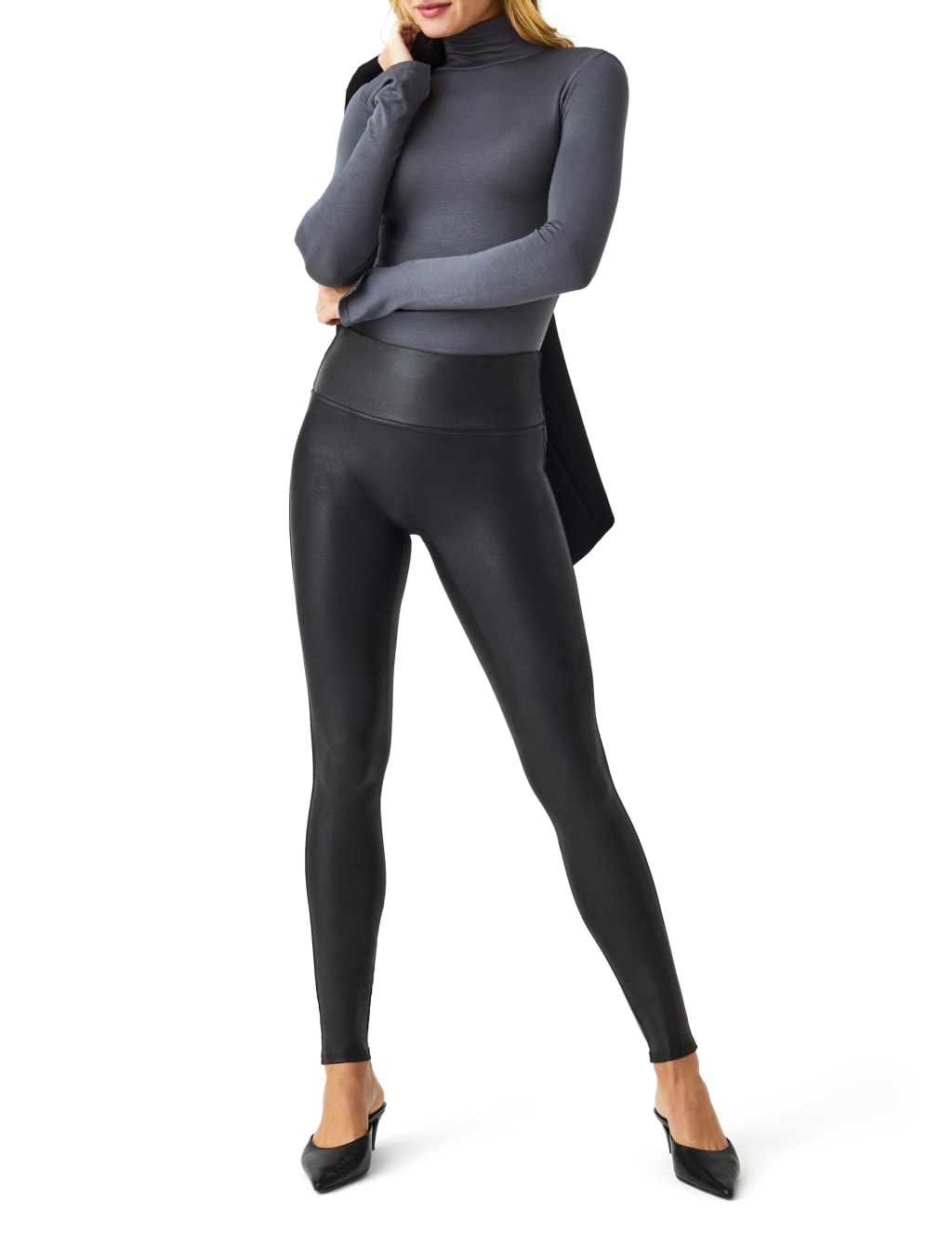 Spanx Women's Shaping Faux Leather Leggings - XS - Black, Black