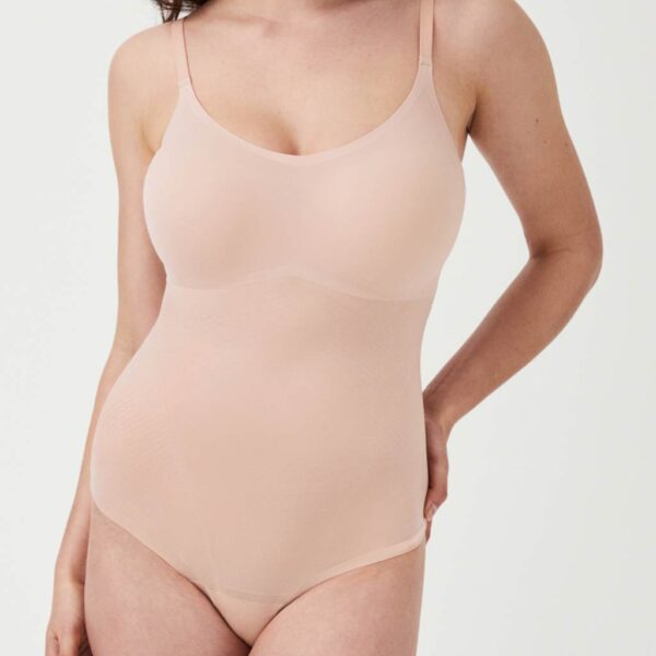 Spanx Women's Thinstincts 2.0 Cami Thong Bodysuit - Beige, Beige,Black
