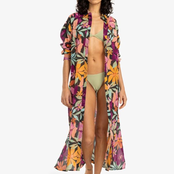 Billabong Women's Daylight Pure Cotton Floral Beach Shirt - M - Multi, Multi