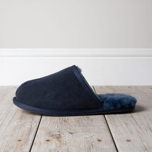 Chelsea Peers Men's Suede Fleece Lined Mule Slippers - Navy, Tan,Navy