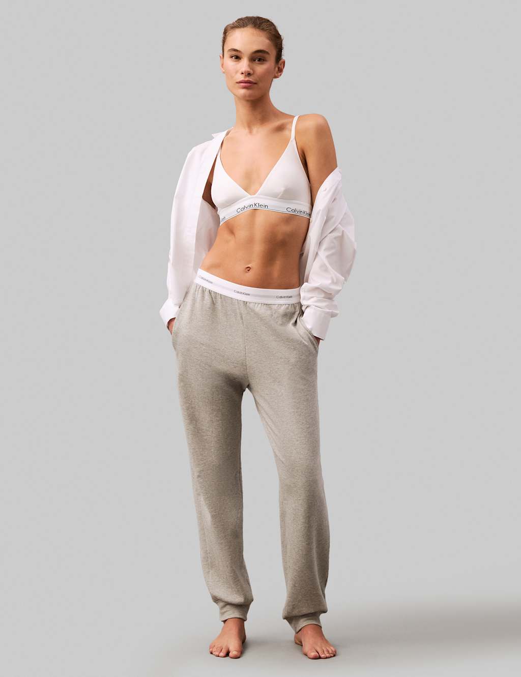 Calvin Klein Women's Icon Cotton Terry Cotton Rich Lounge Joggers - Grey, Grey,Black