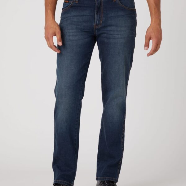 Wrangler Men's Straight Fit 5 Pocket Jeans - 30/30 - Blue Denim, Blue Denim