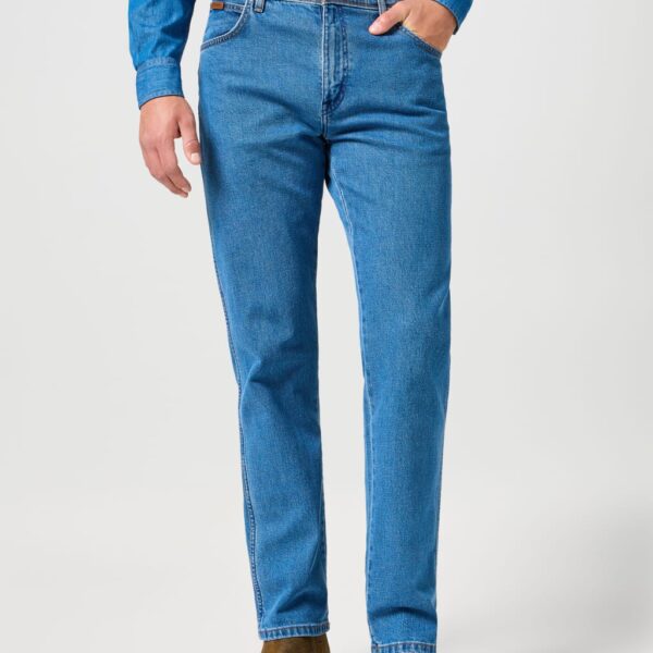 Wrangler Men's Cotton Rich Regular Fit 5 Pocket Jeans - 38/32 - Blue, Blue