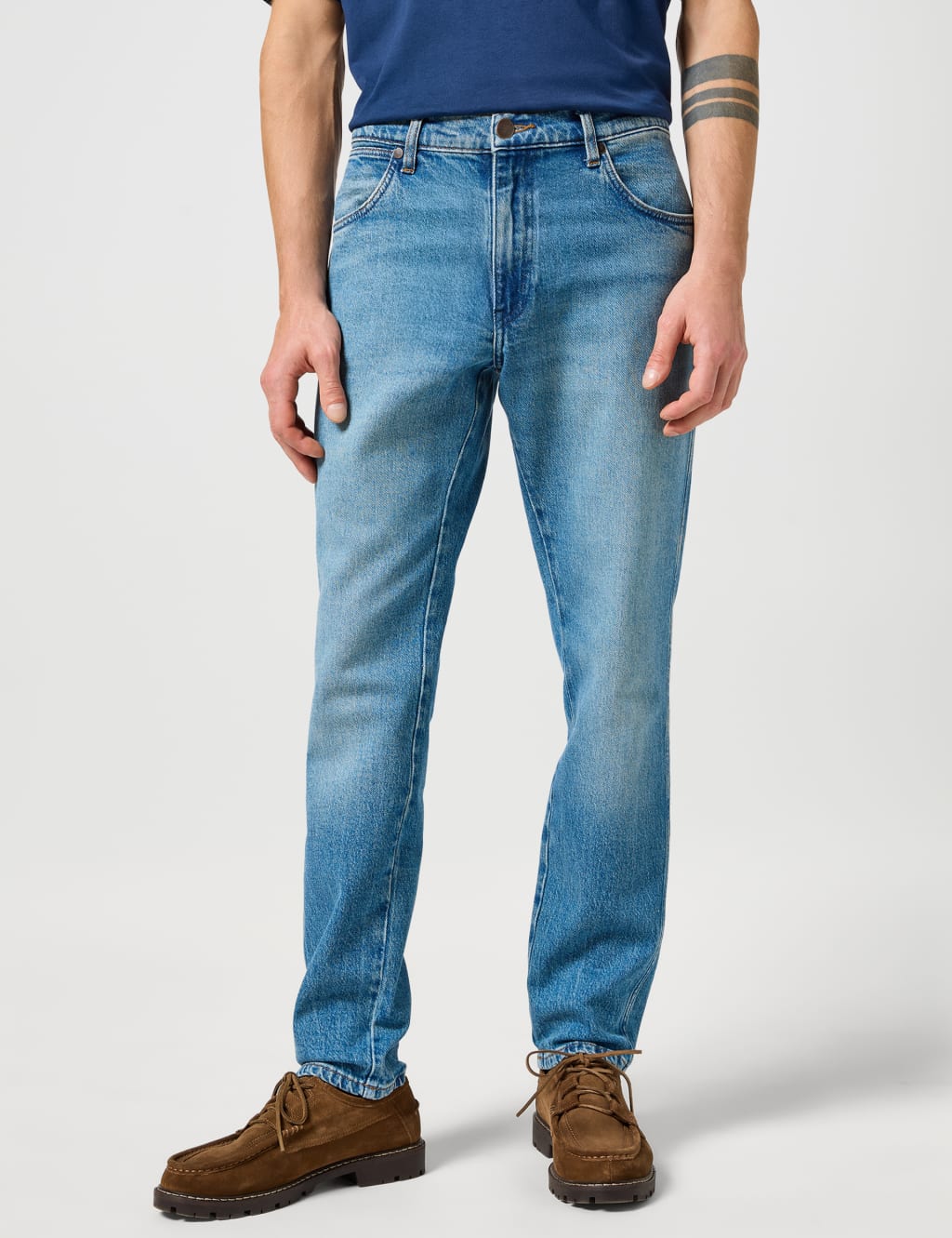Wrangler Men's Tapered Fit Jeans - 36/32 - Blue, Indigo,Blue