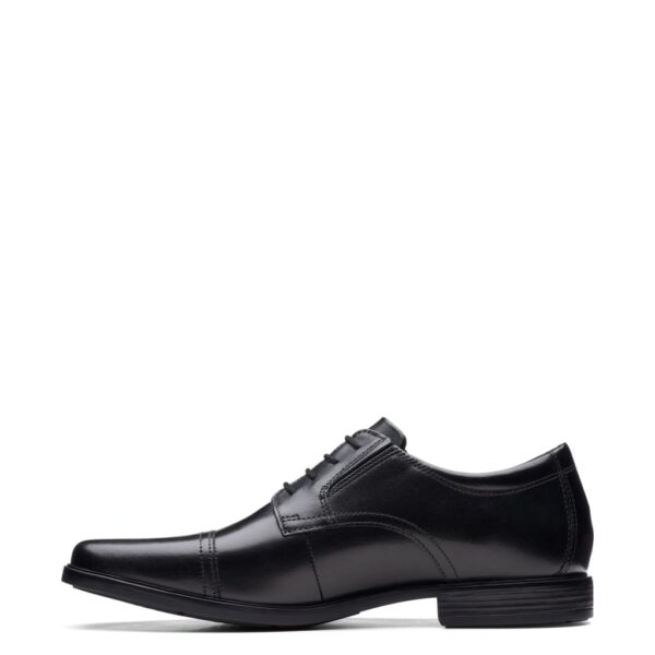 Clarks Men's Wide Fit Leather Oxford Shoes - 8 - Black, Black