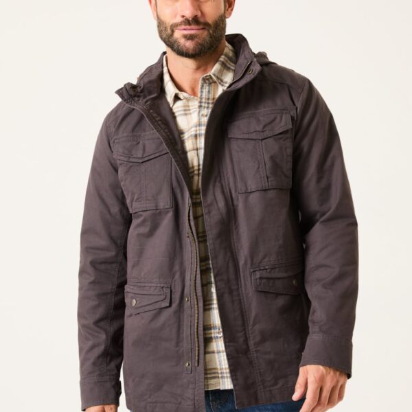 Fatface Men's Pure Cotton Funnel Neck Jacket - MREG - Brown, Brown