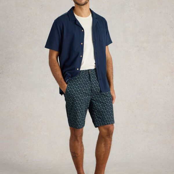 White Stuff Men's Cotton Rich Fish Print Chino Shorts - 34REG - Navy Mix, Navy Mix