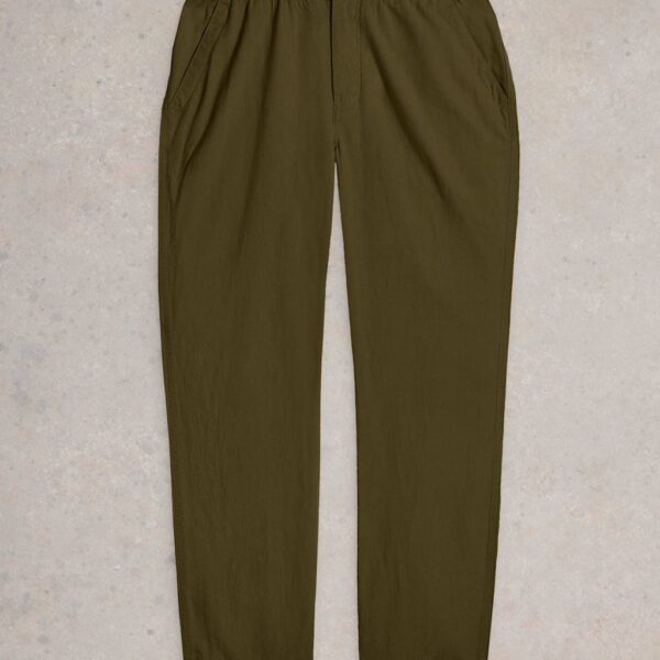 White Stuff Men's Regular Fit Linen Blend Trousers - 34REG - Green, Green