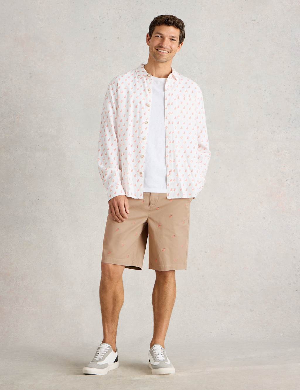 White Stuff Men's Regular Fit Flamingo Chino Shorts - 34REG - Natural Mix, Natural Mix
