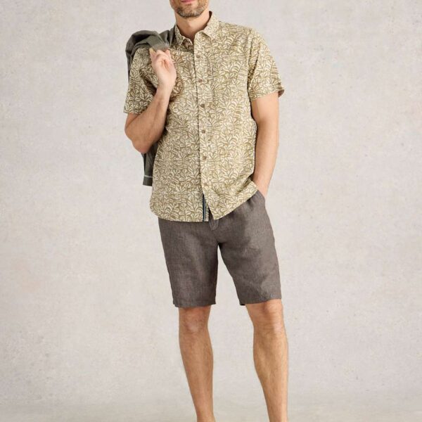 White Stuff Men's Regular Fit Pure Linen Chino Shorts - 34REG - Green, Green