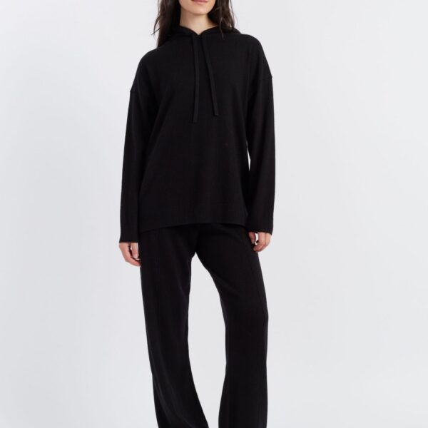Chinti & Parker Women's Wool Rich Relaxed Hoodie with Cashmere - Black, Oatmeal,Black,Light Grey