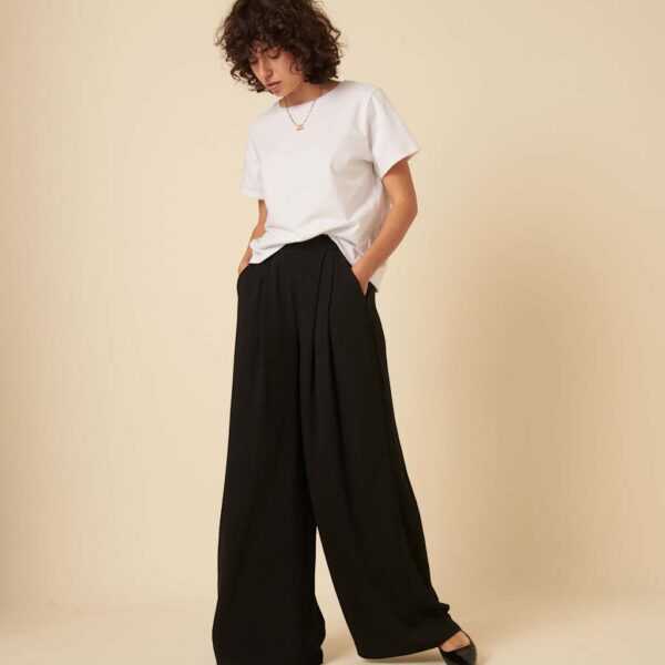 Nobody's Child Women's Elasticated Waist Relaxed Wide Leg Trousers - 14 - Black, Black