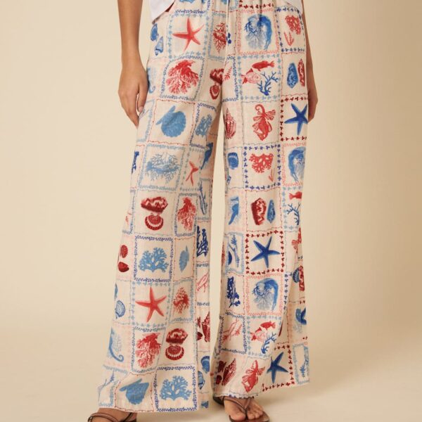 Nobody's Child Women's Lyocell Rich Relaxed Trousers with Linen - 14 - Multi, Multi