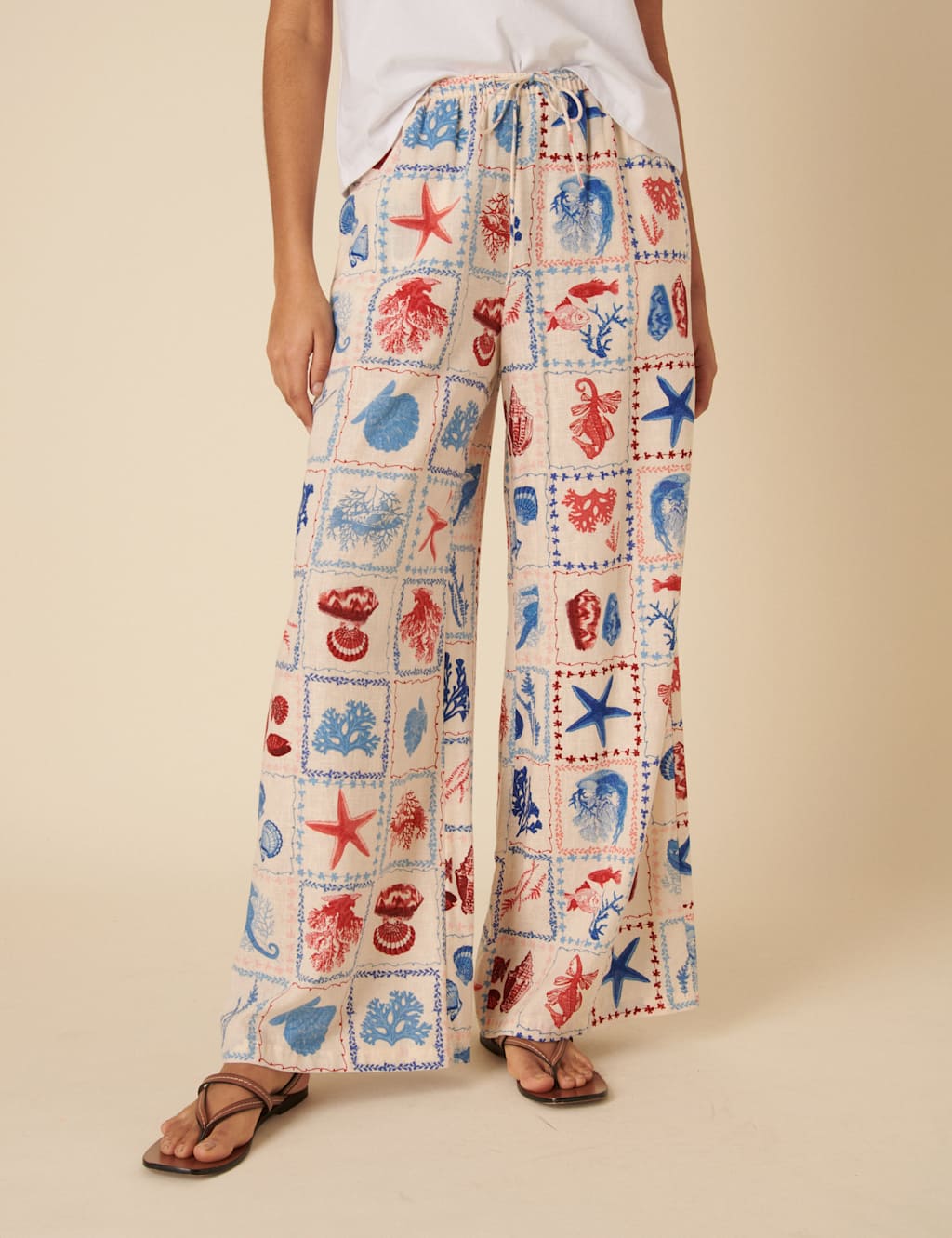 Nobody's Child Women's Lyocell Rich Relaxed Trousers with Linen - 14 - Multi, Multi