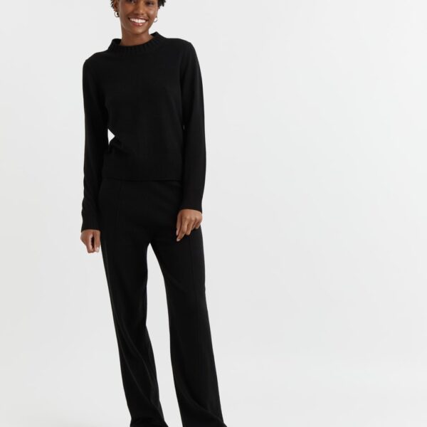 Chinti & Parker Women's Wool Rich Cropped Jumper with Cashmere - Black, Black,Dark Grey,Navy