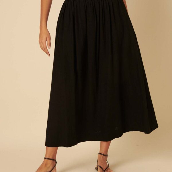 Nobody's Child Women's Linen Rich Maxi Circle Skirt - 12 - Black, Black
