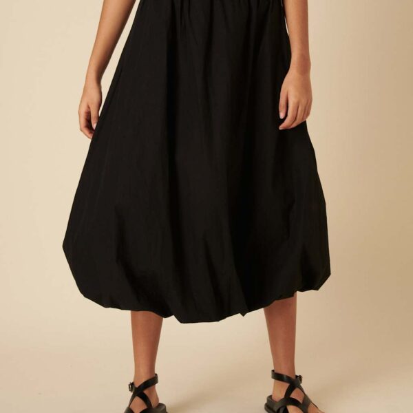 Nobody's Child Women's Pure Cotton Bubble Hem Midi Circle Skirt - 12 - Black, Black