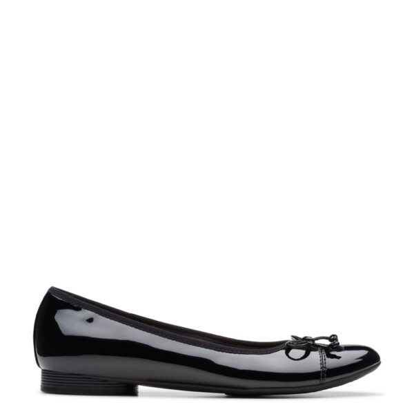 Clarks Women's Leather Patent Block Heel Pumps - 3.5 - Black, Black