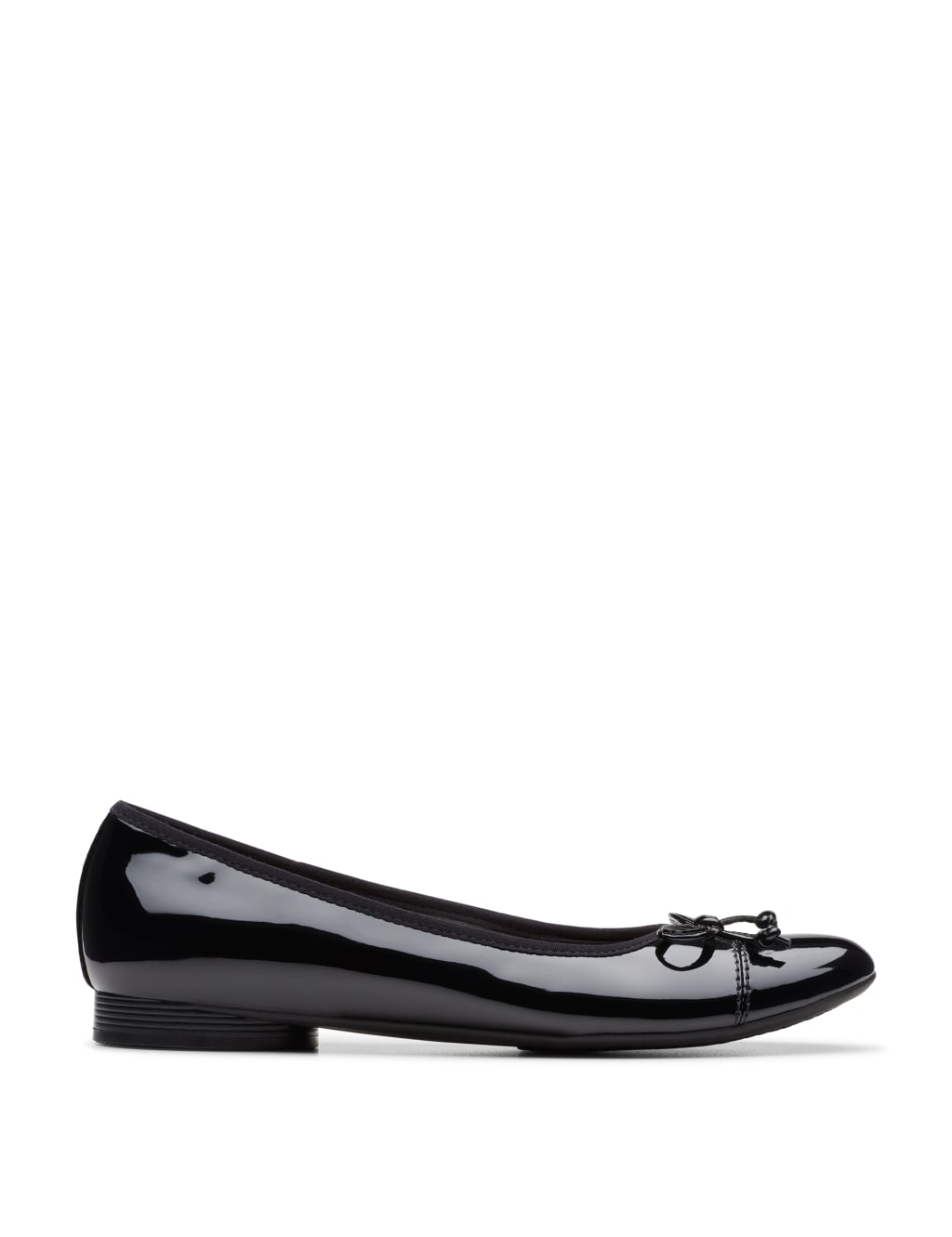 Clarks Women's Leather Patent Block Heel Pumps - 3.5 - Black, Black