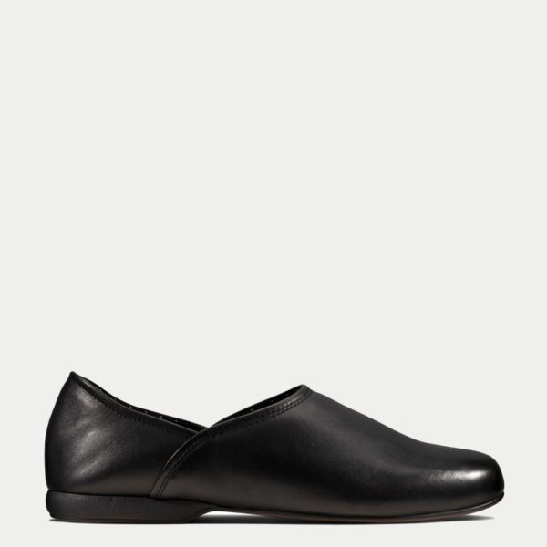 Clarks Men's Leather Slippers - 7 - Black, Black