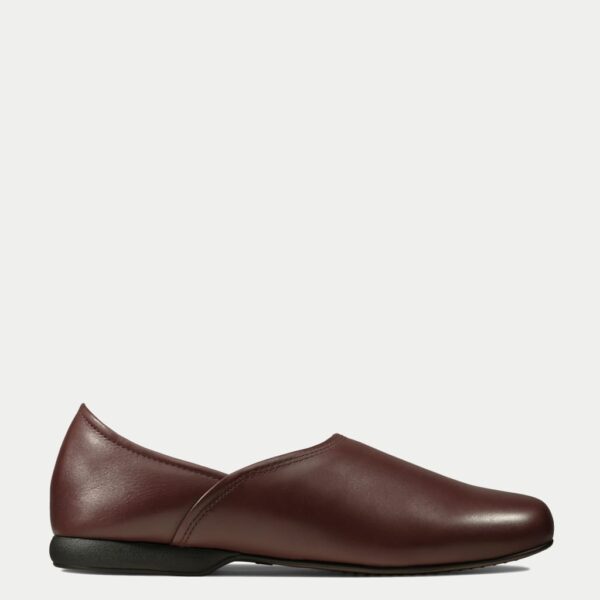 Clarks Men's Leather Slippers - 6 - Burgundy, Burgundy