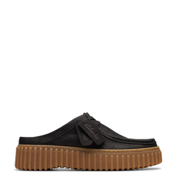 Clarks Women's Torhill Leather Flatform Mules - 6.5 - Black, Black,Cream