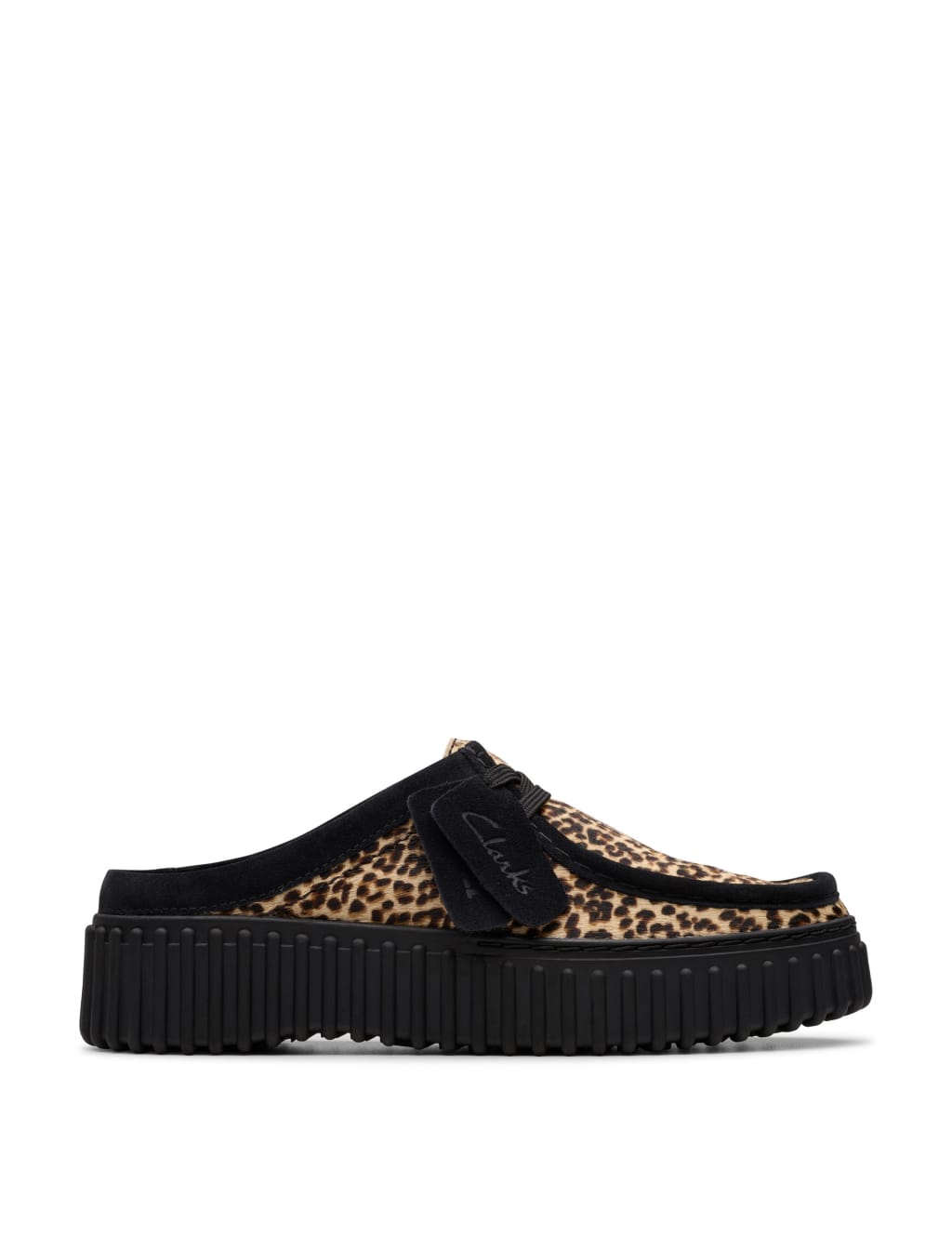 Clarks Women's Torhill Animal Print Flatform Mules - 6 - Black Mix, Black Mix