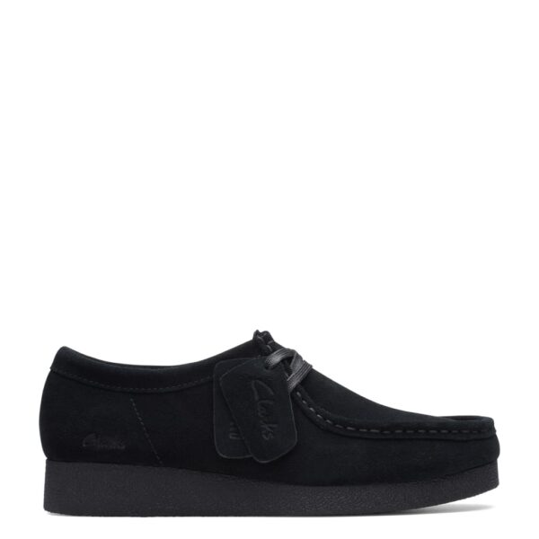 Clarks Women's Wallabee Suede Flatform Shoes - 6 - Black, Black,Sand