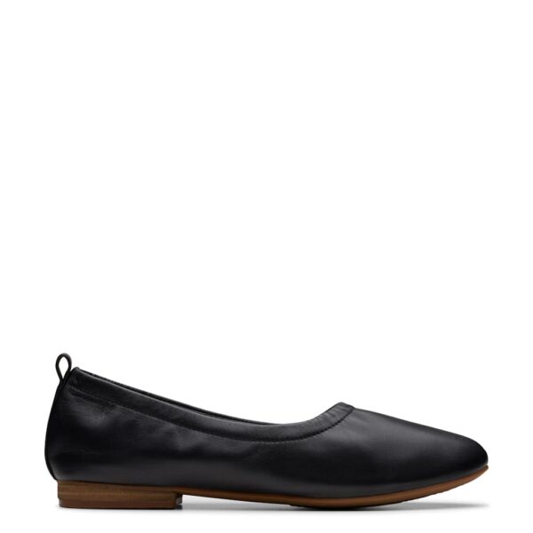 Clarks Women's Wide Fit Leather Slip On Block Heel Pumps - 3 - Black, Black