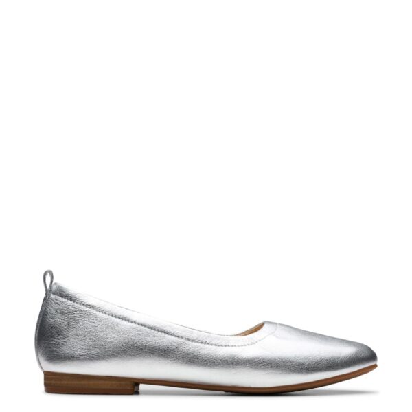 Clarks Women's Leather Metallic Flat Pumps - 5.5 - Silver, Silver