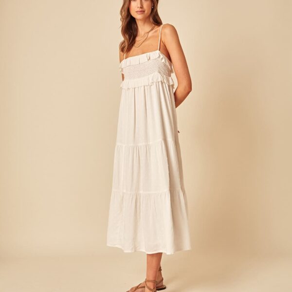 Nobody's Child Women's Pure Cotton Broiderie Square Neck Dress - 14 - White, White