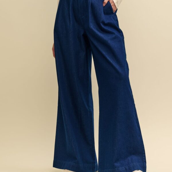 Nobody's Child Women's Pure Cotton Wide Leg Trousers - 16 - Blue, Blue