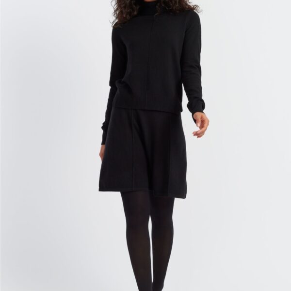 Chinti & Parker Women's Wool Rich Mini Skater Skirt with Cashmere - XS - Black, Black