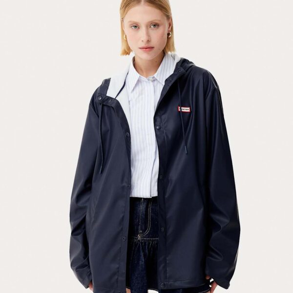 Hunter Women's Izzy Hooded Rain Jacket - M - Navy, Navy,Black