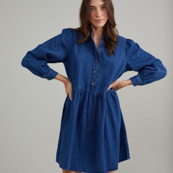 Nobody's Child Women's Pure Cotton Denim Mini Smock Dress - 12 - Blue, Blue