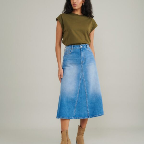 Nobody's Child Women's Denim Midi Skirt - 14, Denim