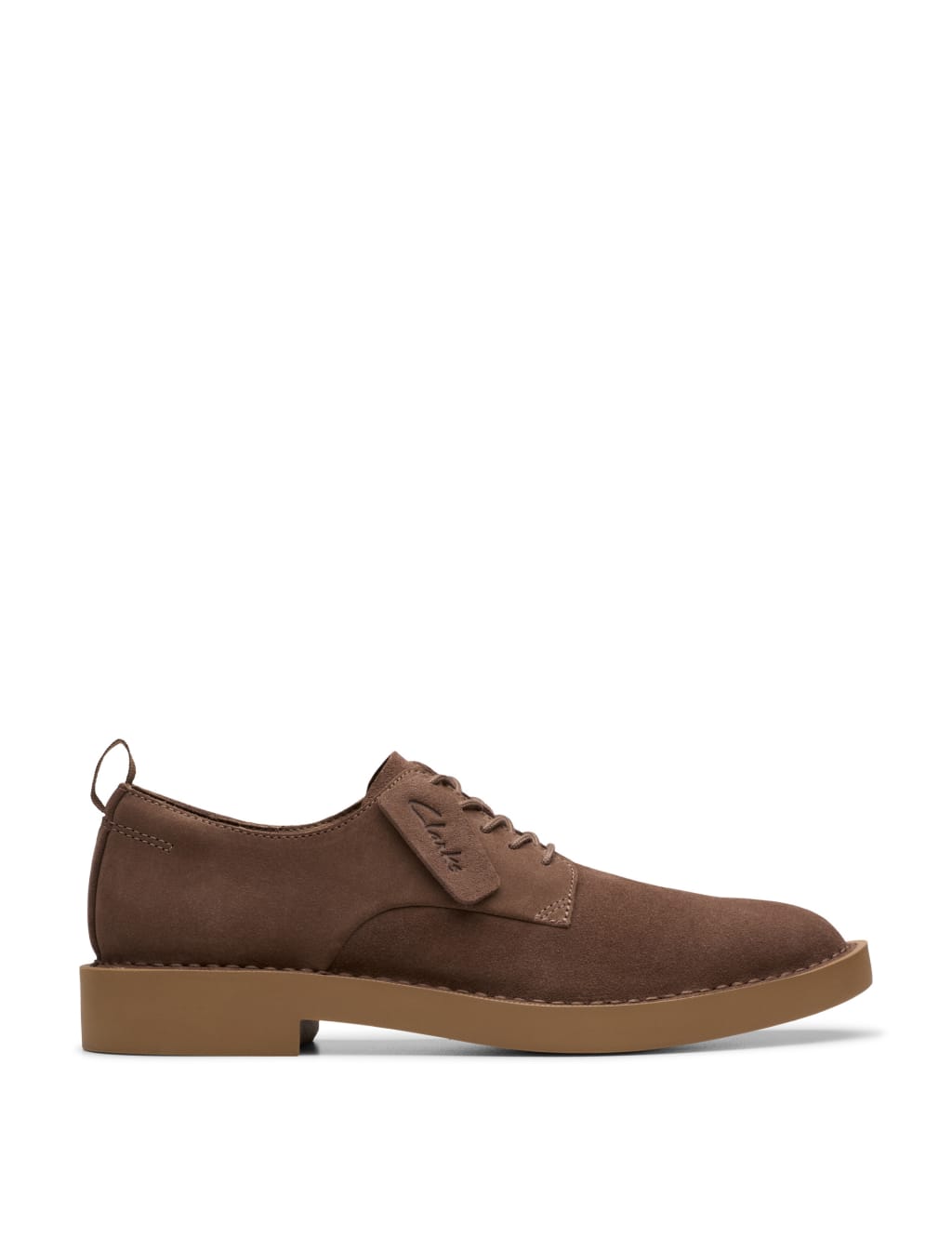 Clarks Men's Suede Oxford Shoes - 9 - Brown, Brown