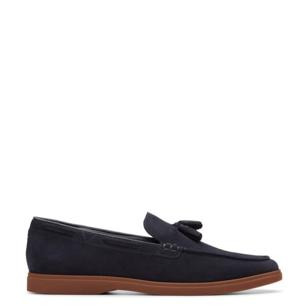 Clarks Men's Suede Loafers - 9 - Navy, Navy