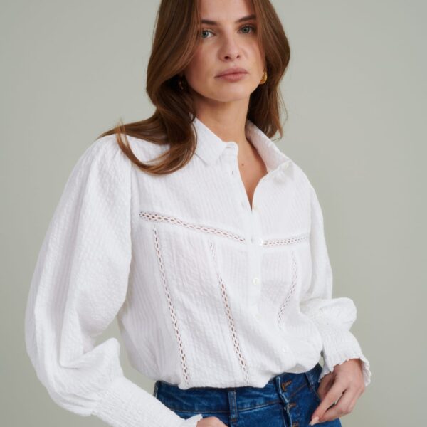 Nobody's Child Women's Pure Cotton Collared Shirt - 12 - White, White