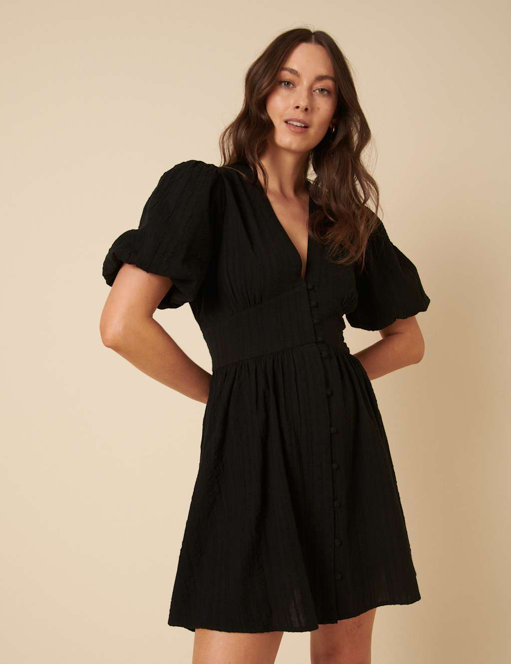 Nobody's Child Women's Pure Cotton Midi Smock Dress - 16 - Black, Black