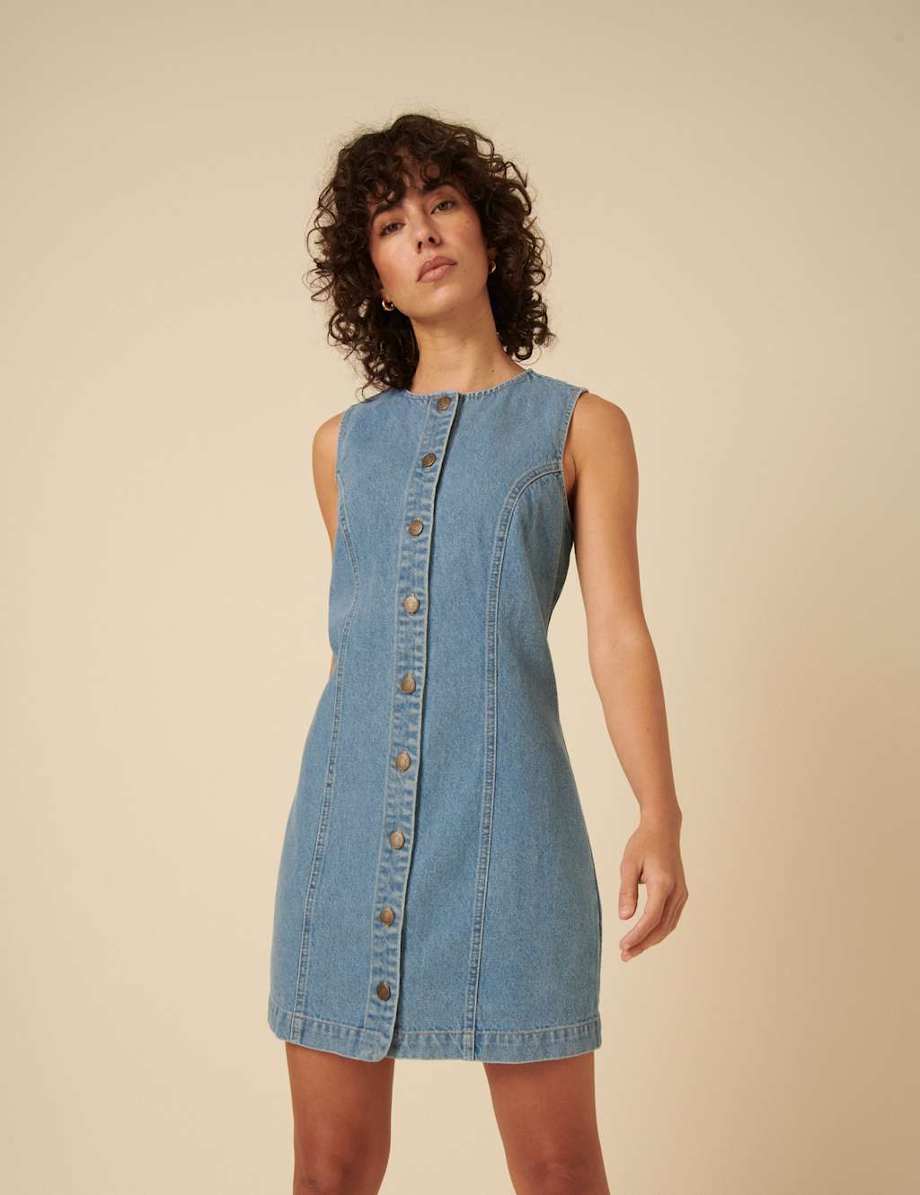 Nobody's Child Women's Pure Cotton Denim Tailored Mini Dress - 10 - Blue, Blue