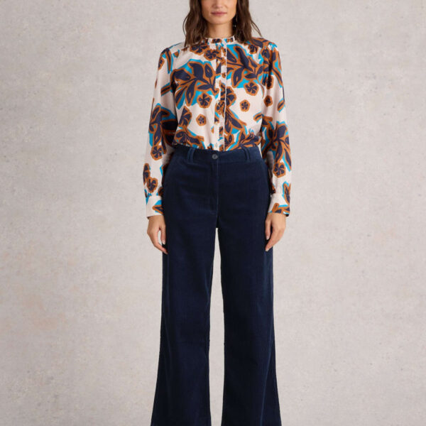 White Stuff Women's Cord Wide Leg Trousers - 14REG - Navy, Navy