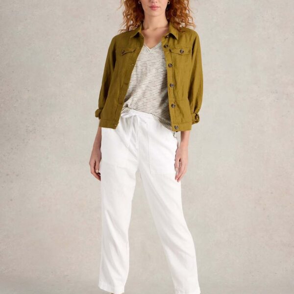 White Stuff Women's Linen Rich Relaxed Ankle Grazer Trousers - 12REG, White
