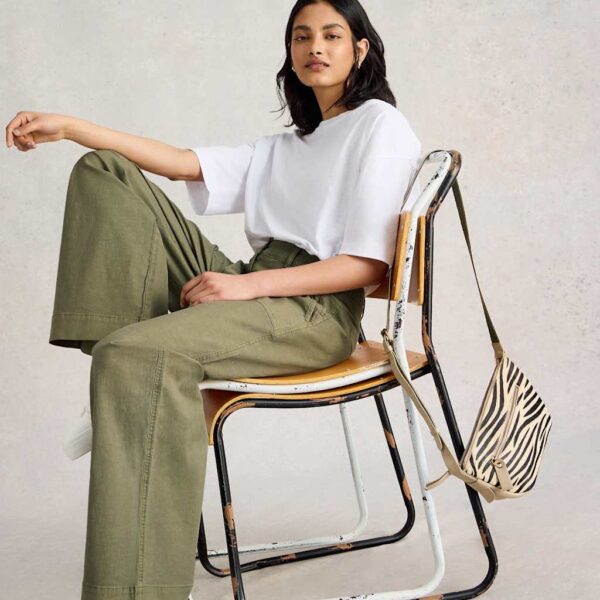 White Stuff Women's Cotton Rich Wide Leg Chinos - 12REG - Green, Green