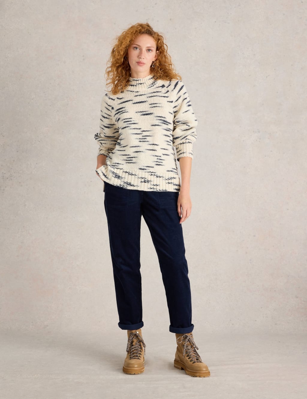 White Stuff Women's Cord Patch Pocket Trousers - 16 - Navy, Navy