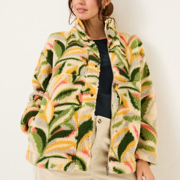 Fatface Women's Printed Fleece Jacket - XL - Natural, Natural