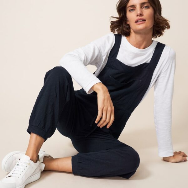 White Stuff Women's Jersey Ankle Grazer Dungarees - 10 - Black, Green,Black
