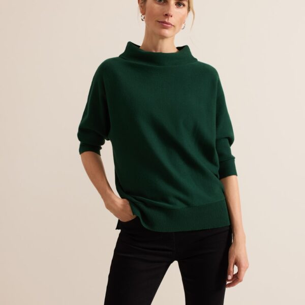 Phase Eight Women's Funnel Neck Batwing Sleeve Jumper - Green, Green