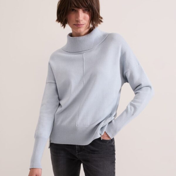 Phase Eight Women's Polo Neck Side Zip Jumper - Blue, Blue